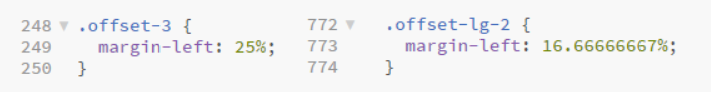 bootstrap offset classes