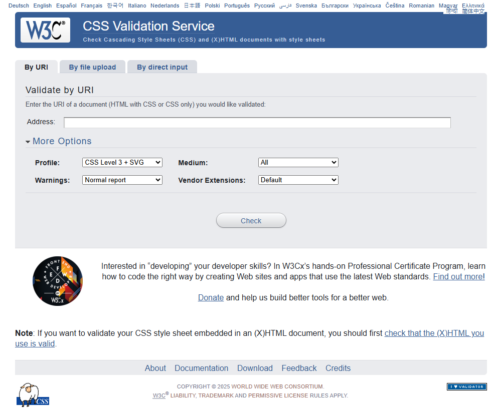 CSS validator