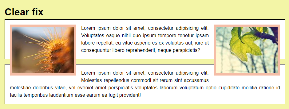 Float - example with styling
