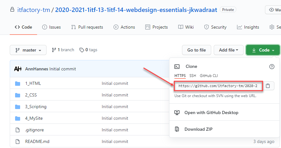 Github repo
